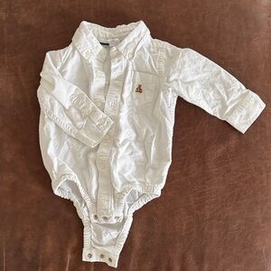 GAP White Button Down Onesie